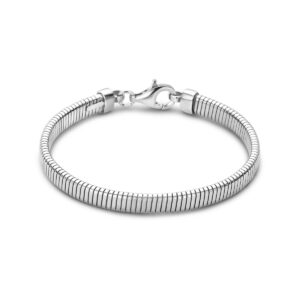 armband tubogas 5,6 mm 17 cm zilver gerhodineerd