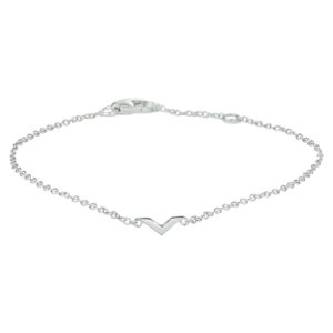 armband v 16,5 - 18 - 19,5 cm zilver gerhodineerd