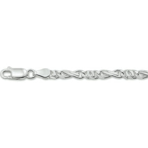 armband valkenoog 4,0 mm 19 cm zilver wit