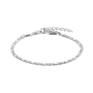 armband valkenoog met tussenstuk 2,4 mm 16 + 3 cm zilver gerhodineerd