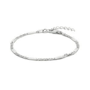 armband valkenoog met tussenstuk 2,4 mm 16 + 3 cm zilver gerhodineerd