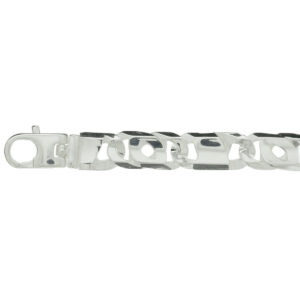 armband valkenoog met tussenstuk 8,5 mm zilver wit