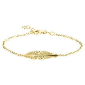armband veren 16,5 + 2,5 cm 3 micron zilver verguld (geel)