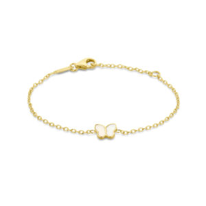 armband vlinder parelmoer 14K geelgoud