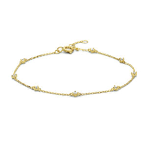 armband zirkonia 16,5 - 17,5 - 18,5 cm 14K geelgoud
