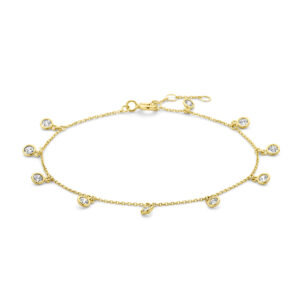 armband zirkonia 16,5 - 17,5 - 18,5 mm 14K geelgoud