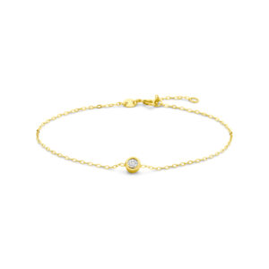 armband zirkonia 16,5 + 2 cm 14K geelgoud