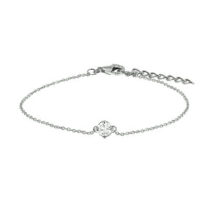 armband zirkonia 16,5 + 2,5 cm zilver gerhodineerd