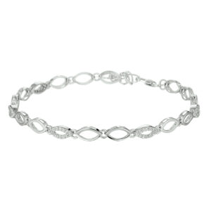 armband zirkonia 18 + 2,5 cm zilver gerhodineerd