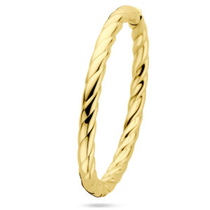 bangle scharnier buis gedraaid 6,0 x 60 mm 14K geelgoud