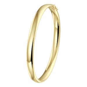 bangle scharnier ovale buis 6 x 60 mm 14K geelgoud