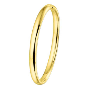 bangle scharnier ovale buis 6 x 60 mm 14K geelgoud