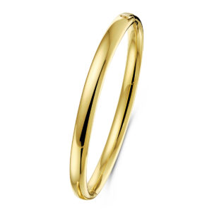 bangle scharnier ovale buis 6 x 60 mm 18K geelgoud
