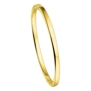bangle scharnier vlakke buis 4 x 60 mm 14K geelgoud