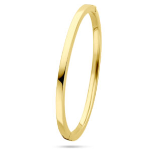 bangle scharnier vlakke buis 4,0 x 60 mm 14K geelgoud