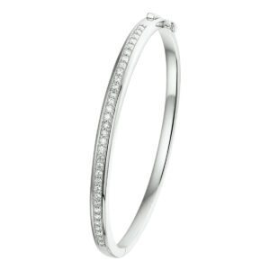 bangle scharnier zirkonia 4,5 x 58 mm zilver gerhodineerd
