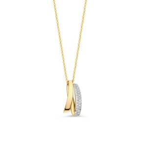Collier geelgoud briljant 0,10 crt.