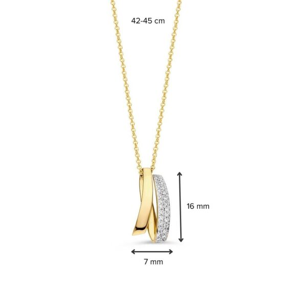 Collier geelgoud briljant 0,10 crt. - Afbeelding 2