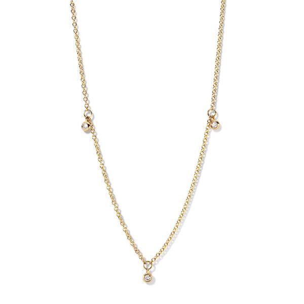 Collier geelgoud briljant 0,12 crt.