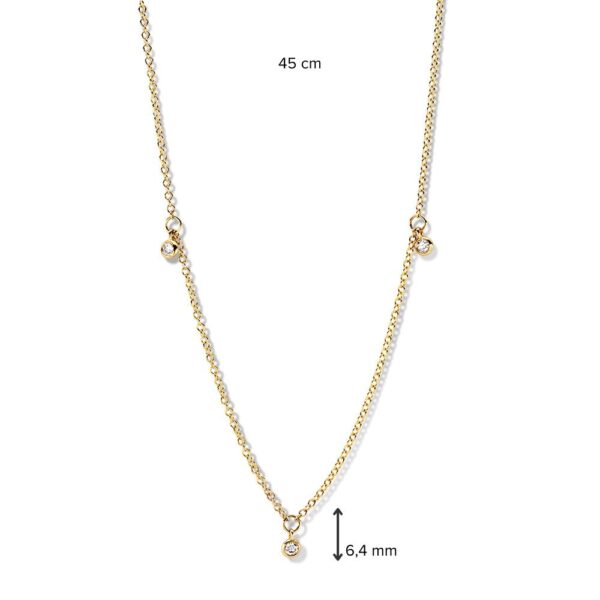 Collier geelgoud briljant 0,12 crt. - Afbeelding 3