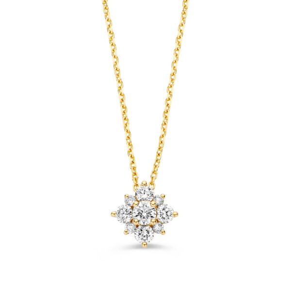 Collier geelgoud briljant 0,49 crt.