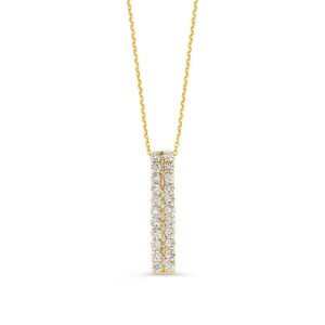 Collier geelgoud briljant 0,95 crt.