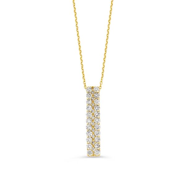 Collier geelgoud briljant 0,95 crt.