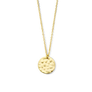 collier gehamerd 42 + 4 cm 1 micron zilver verguld (geel)