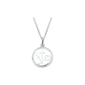 collier geloof, hoop en liefde 41 + 4 cm zilver wit