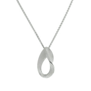 collier gescratcht poli/mat 45 cm zilver gerhodineerd