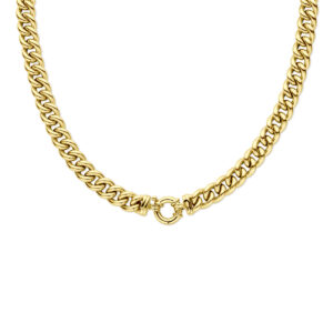 collier gourmette 10,5 mm 47 cm met groot springslot 14K geelgoud