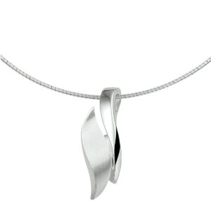 collier poli/mat 42 + 3 cm zilver gerhodineerd
