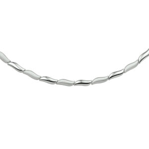 collier poli/mat 4,3 mm 45 cm zilver gerhodineerd