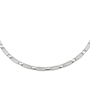 collier poli/mat 5 mm 42 + 3 cm edelstaal