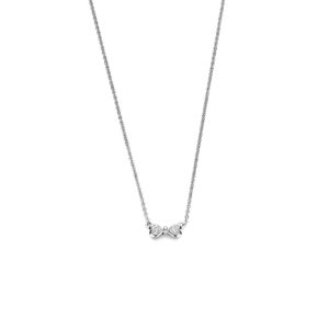 collier strik zirkonia 42 - 45 cm zilver gerhodineerd