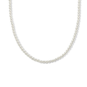 collier synth. parel 3,0 mm 40 + 4 cm 1 micron zilver verguld (geel)