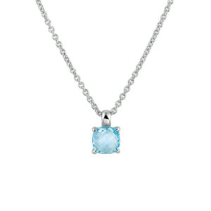 collier topaas 41 + 4 cm zilver gerhodineerd