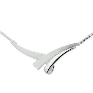collier tussenstuk poli/mat 42 + 3 cm zilver wit