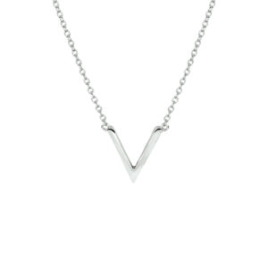collier v 41 + 4 cm zilver gerhodineerd
