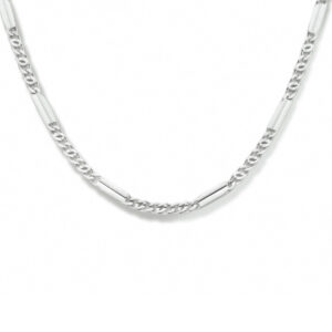 collier valkenoog met tussenstuk 2,4 mm 40 + 4 cm zilver gerhodineerd