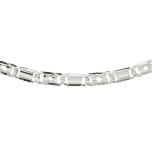 collier valkenoog met tussenstuk 5,5 mm 50 cm zilver wit
