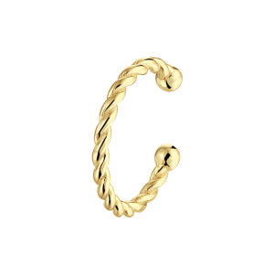 earcuff gedraaid 1 micron zilver verguld (geel)