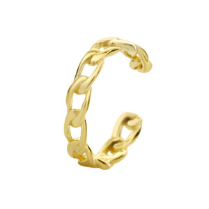 earcuff schakel 1 micron zilver verguld (geel)