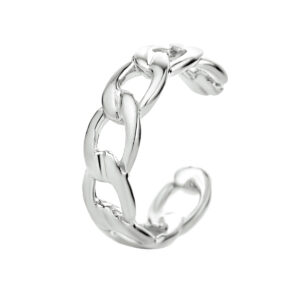 earcuff schakel zilver gerhodineerd