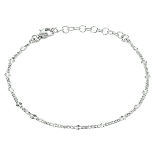 enkelbandje 2,5 mm 24 + 2 cm zilver gerhodineerd