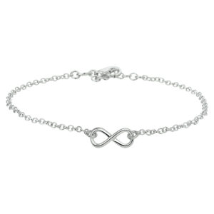 enkelbandje infinity 24 + 2 cm zilver gerhodineerd