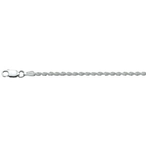 enkelbandje koord 2,0 mm 24 - 26 cm zilver gerhodineerd