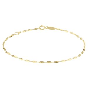 enkelbandje plaatjes 1,5 mm 24 - 26 cm 14K geelgoud
