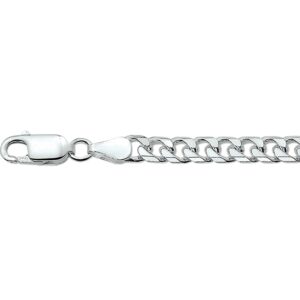 gourmette 6-zijdes geslepen 5,0 mm zilver wit