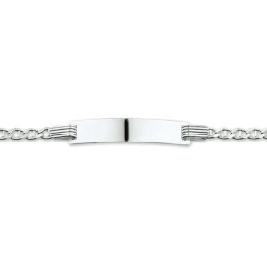 graveerarmband anker plaat 5,0 mm 13-15 cm zilver wit
